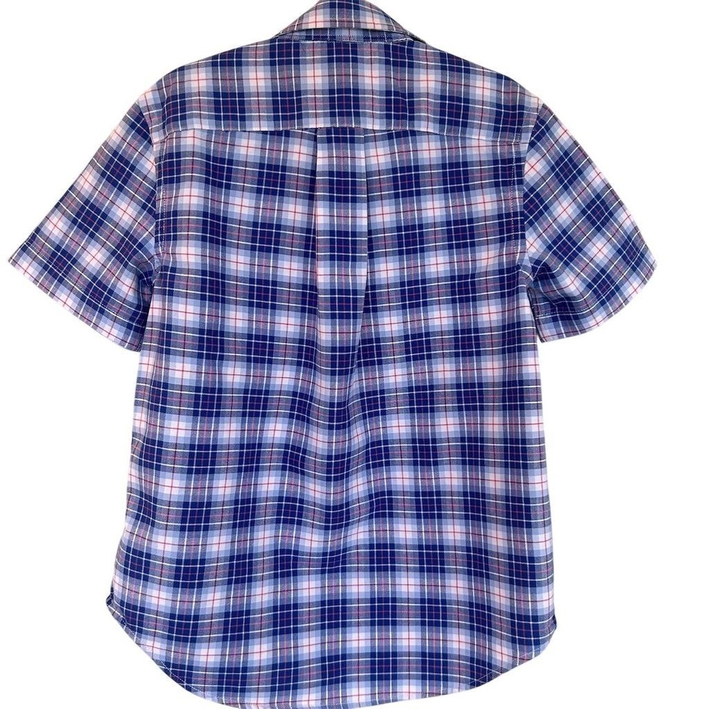 Ralph Lauren Boys Small Blue Plaid Short Sleeve Button-Up Shirt Casual - Picture 2 of 5